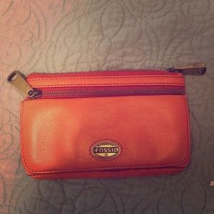Burnt orange Fossil wallet
